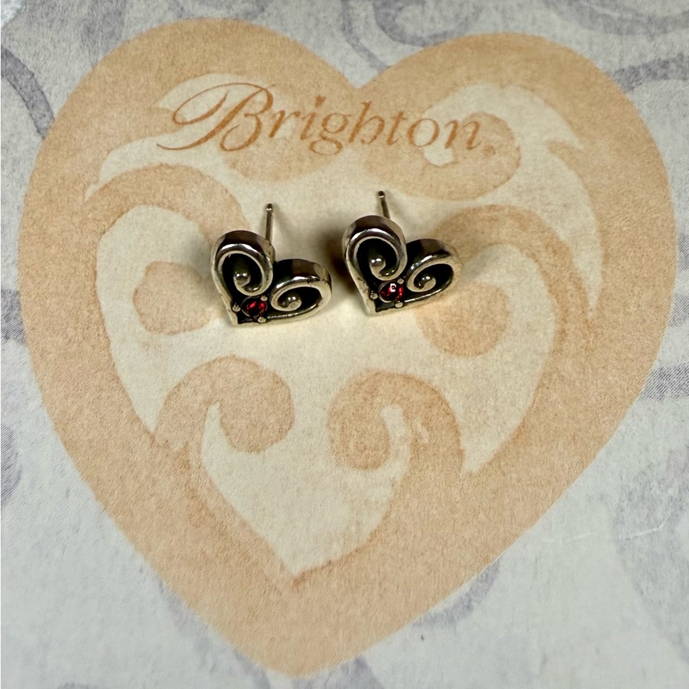 Brighton Earrings with Red Crystal Accents